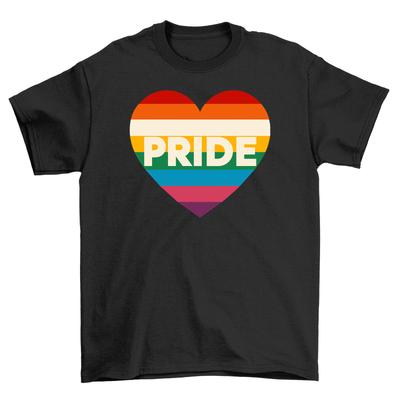 Pride_91 Rainbow Heart Pride T-Shirt Mens Womens Tees Top - Wear Your Colors Proudly! Funny Unisex Te