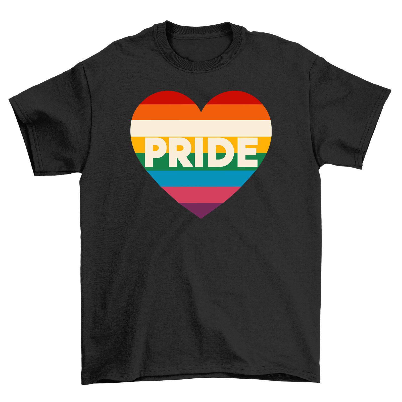 

Pride_91 Rainbow Heart Pride T-Shirt Mens Womens Tees Top - Wear Your Colors Proudly! Funny Unisex Te S