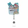 Cartoon Acrylic Badge Holder Retractable Badge Holder Retractable Badge Holder with Metal Clip for Nurse Doctor Student