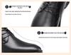 Red Dragonfly Men's Black Leather Shoes - British Style, Soft Sole, Ideal for Weddings, Business, and Casual Wear.