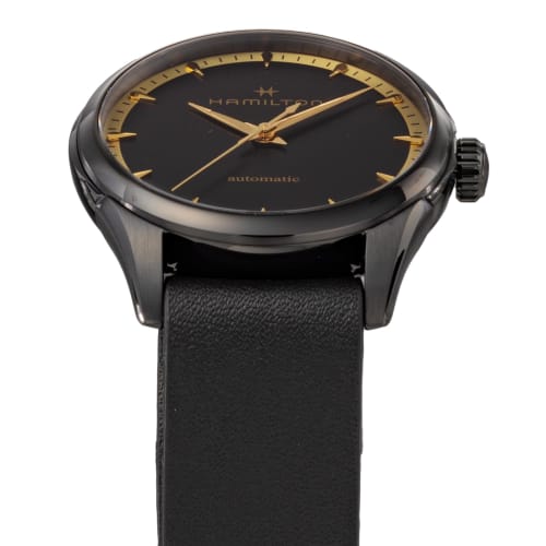 HAMILTON Men's Jazzmaster Watch (H32255730) Automatic, 5 ATM Water Resistant, Sapphire Crystal, Black Dial, Stainless Steel