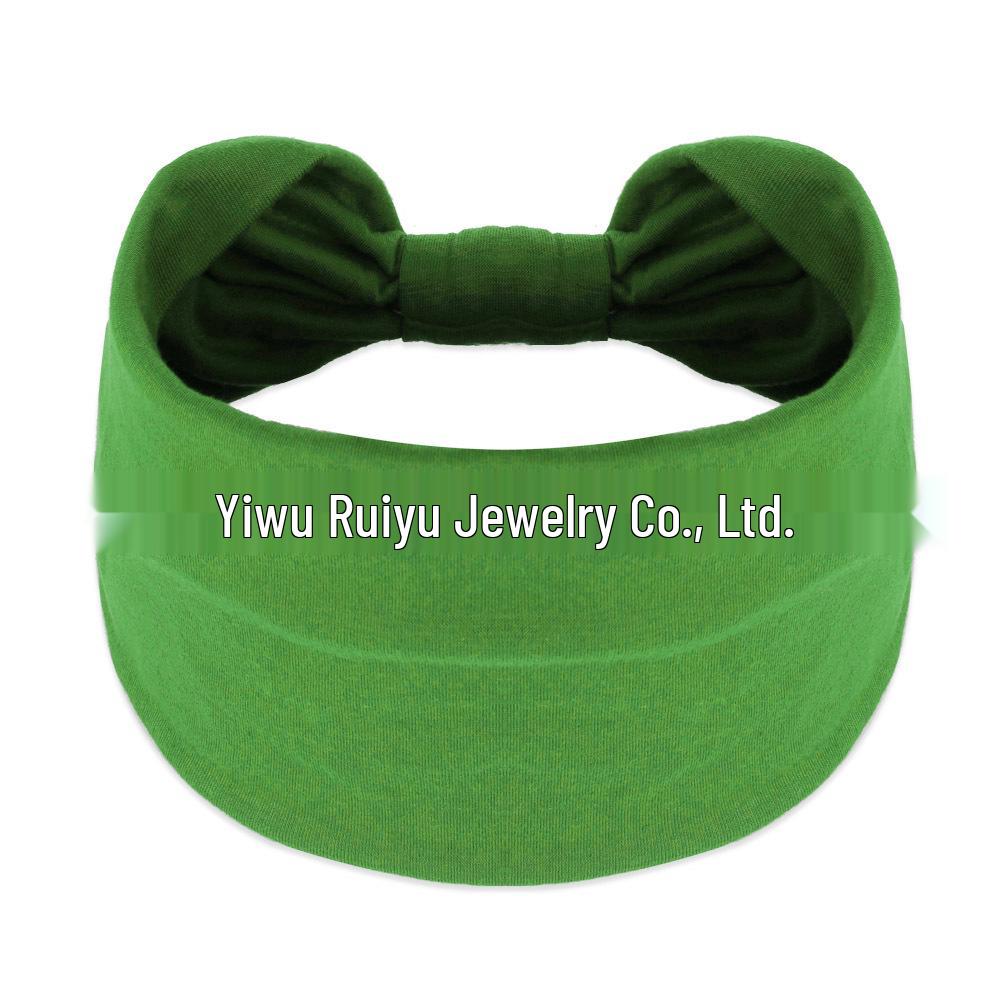 Cross-Border Women's Wide Cotton Elastic Sports Headband