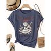 Women's Elegant Short Sleeve Cat Baking Theme Printed Round Neck Women's T-Shirt