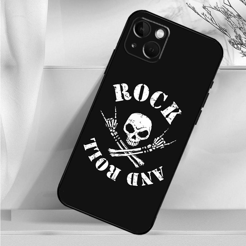Rock and Roll Skull Phone Case For iPhone 16 15 14 12 11 13 Pro Max 7 8 Plus X XR XS Max 13 12 Mini Cover