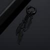 1pair Unisex Punk Hip Hop Stainless Steel Feather Chain Dangle Stud Earrings for Men Women Vintage Piercing Ear Jewelry