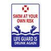 PC Pool Rules D Iron Tin Sign  No Diving No Running No Peeing Metal Painting for Outdoor Backyard Swimming Pool Wall Decor