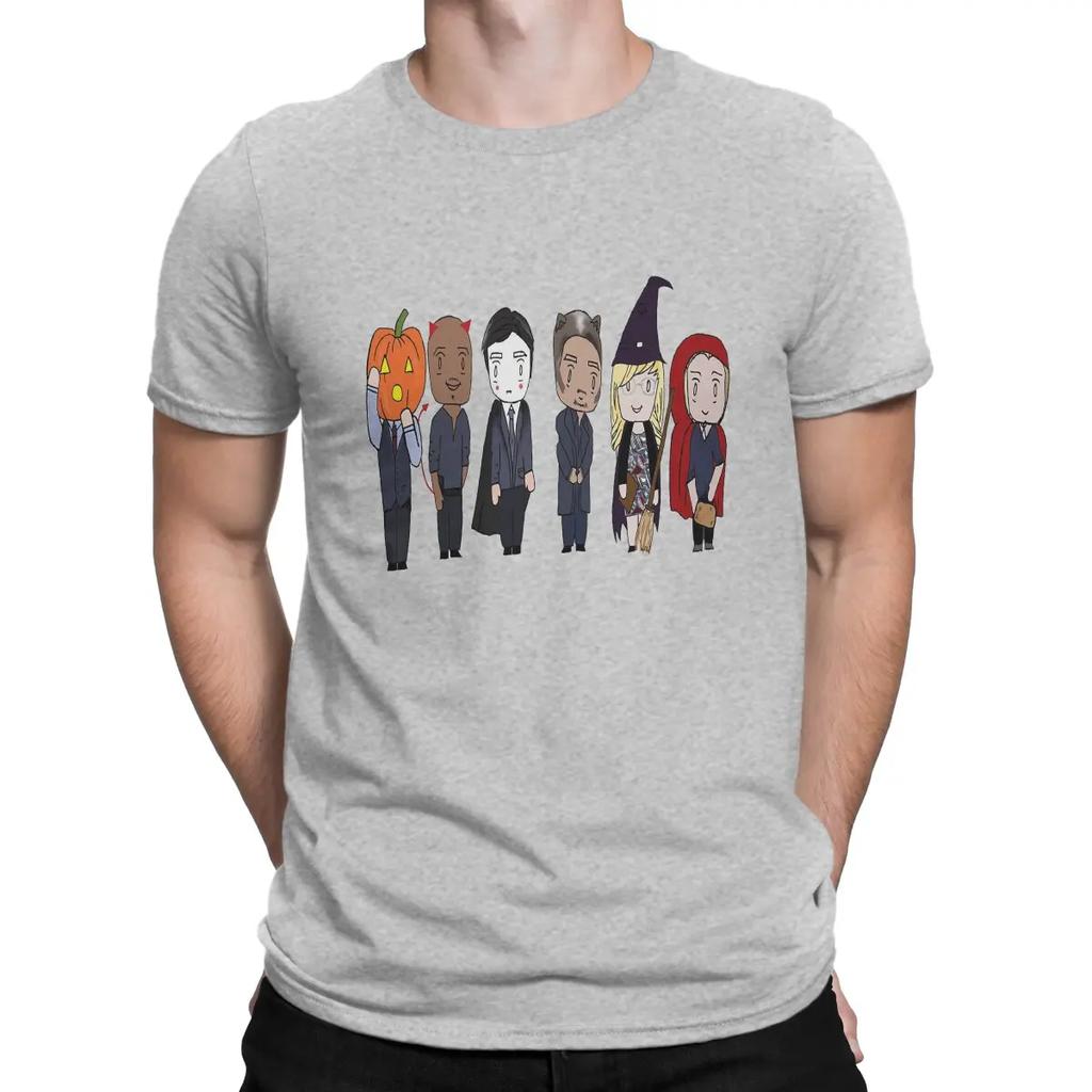 Vintage BAU Unit Criminal Minds Halloween T-Shirt Men Cotton T Shirts Criminal Minds Aaron Hotchner Short Gift Clothes