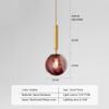 Nordic LED Glass Pendant Light Jewel Blue Ball Hanging Light Wine Red Living Room Decor Fxiture Bedroom Amber Indoor Lamp Lustre