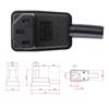 1PC C13 Female Plug Cable Connector 90 Degree Angled IEC 320 AC 10A 250V Power Cord Connecting Plug