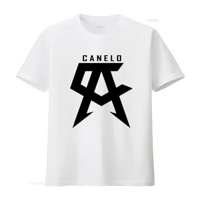 SAUL ALVAREZ CANELO Stilvolles Schwarzes Herren T-Shirt mit Kräftigem Roten Logo Erhältlich in den Größen S bis 5XL Vintage Gewaschen Lässig Grafik