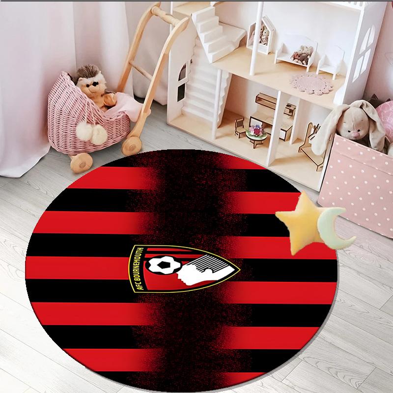 1PC round rug Soccer Ball Afc Crest Printed , Round Chair Rug, Decorative Carpet Floor Mat, Fan gifts Christmas gift