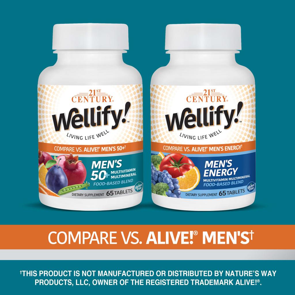 21st Century, Wellify, for men over 50, multivitamin multimineral, 65 tablets