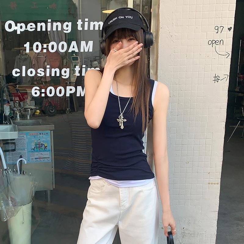 Women's Suspender Vest Wears New Style Waist-hugging French Sleeveless Top for Women