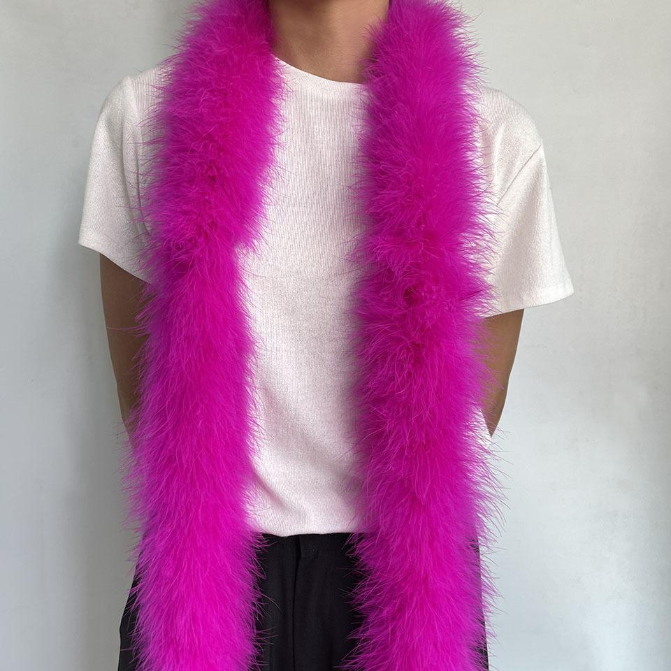 

Marabou Feather Boa Dyed Various Turkey Feathers Boa 2 meters Shawl for Party Wedding Dress Decoration plumes for Crafts 50G 2 Meters горячий розовый