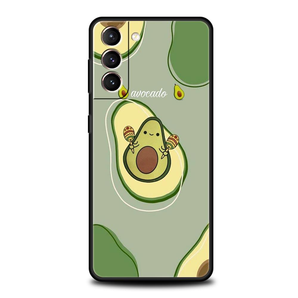 

Cute Avocado Phone Case For Samsung Galaxy S26 Ultra S25 Plus S24 FE S23 S22 5G S21 S20 Cover Black Soft Samsung S26Ultra