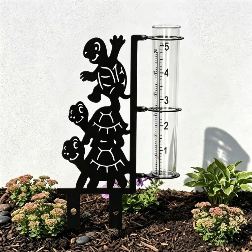 Rustproof Outdoor Glass Tube Rain Gauge Removable Garden Stake Rain Water Collector Outdoor Garden