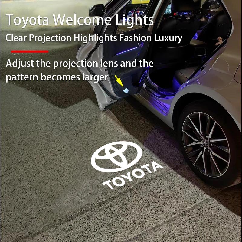 2026 Hot For Toyota Hub Caps 2Pcs LED Car Door Projector Logo Welcome Light Accessories For Toyota 86 Mirai Supra Prado Alphard