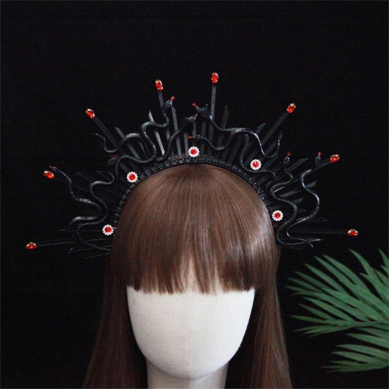 Unique Snake Crown Headband Mythology Style Adjustable Headband Perfect for Halloween Parties and Stage Performances