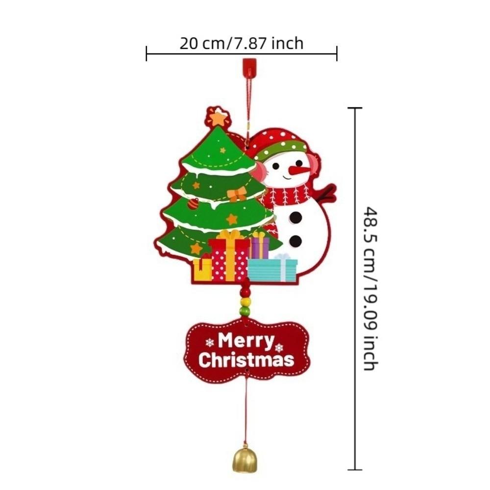 Merry Christmas Handmade Christmas Wind Chime DIY Bell Xmas Window Ornament Door Hanging Xmas Decoration