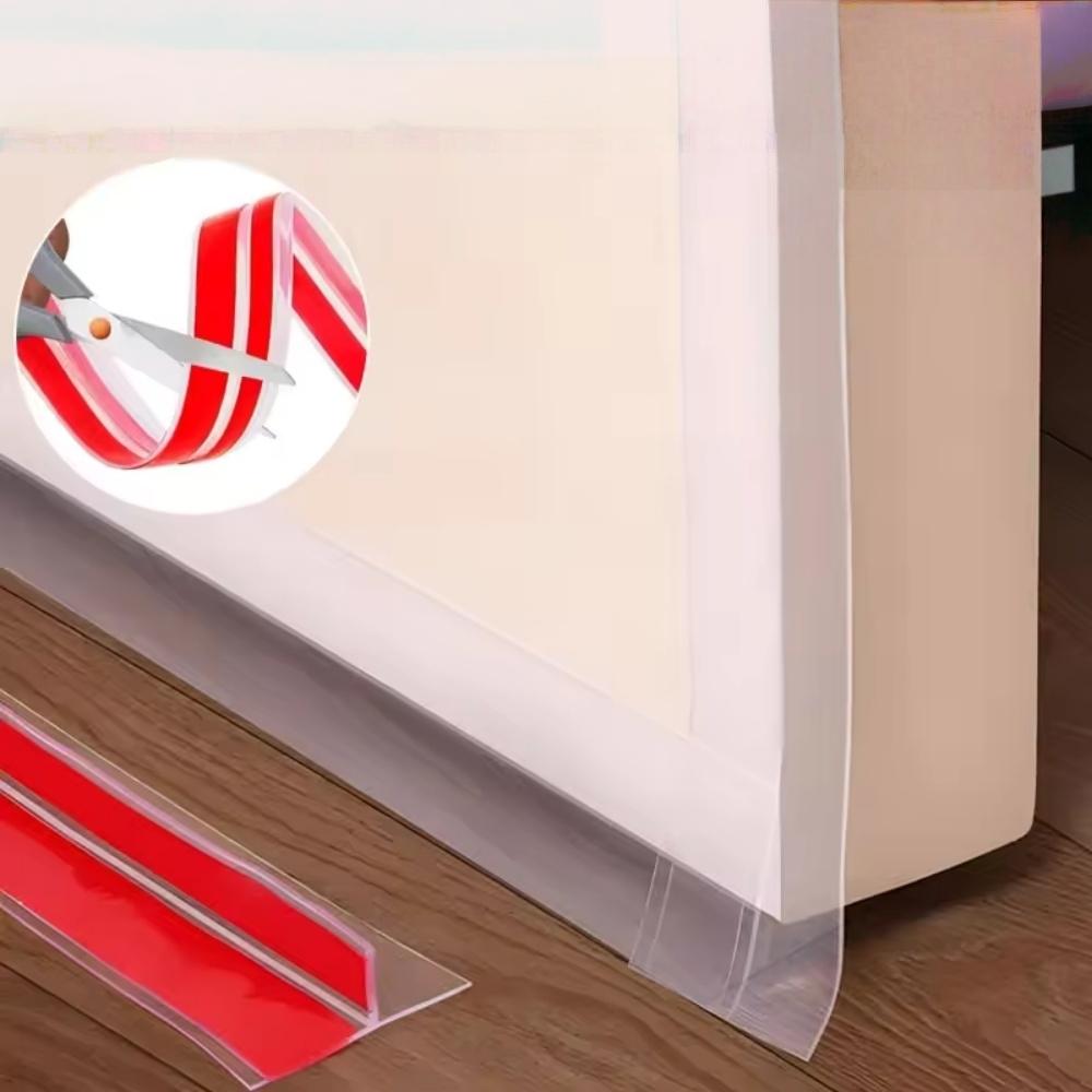 1Pc 1M/39.37in Silicone T-Shaped Door Draft Stopper Self-adhesive Weather Stripping Windproof Seal Strip for Windows Gaps Side