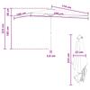 Guarda-sol de Jardim com Base 200 x 300 cm Poliéster Retangular Creme