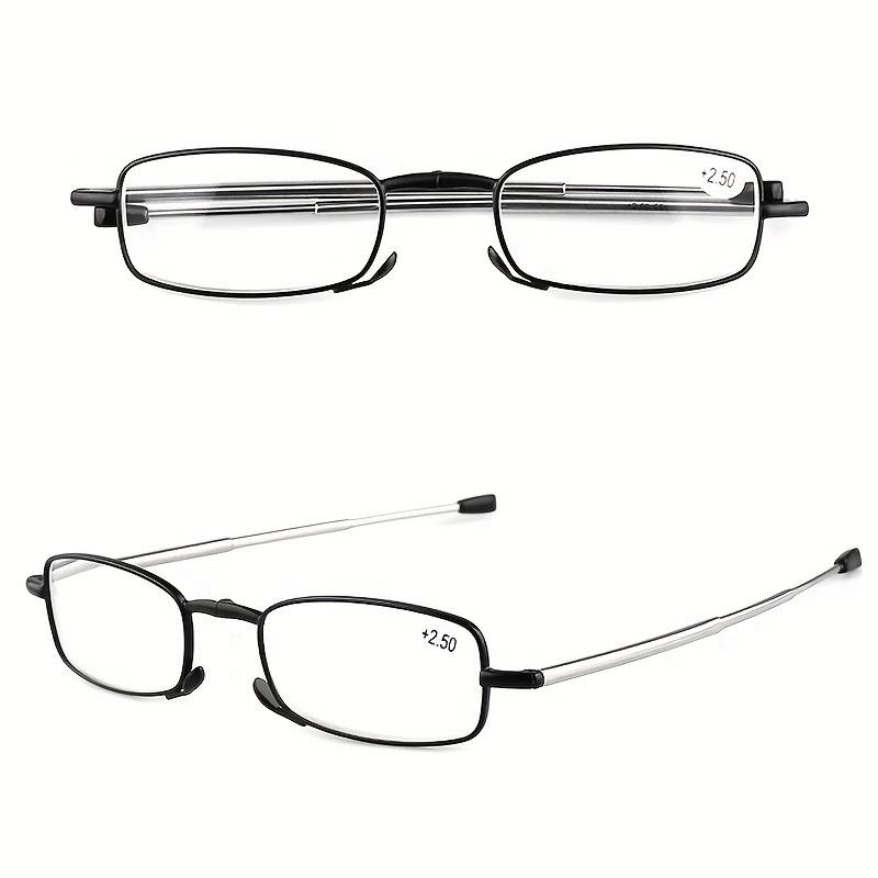 2 Pairs Reading Glasses with Metallic Frames Ultra Light Foldable+1.00 to +4.00 for Office Everyday Use Ideal Gift for Seniors
