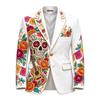 Men's Corduroy Business Casual Suit Jacket with Print