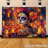 1 piece large Undead Day candy skeleton background cloth - Karavira Katrina Flower Party banner