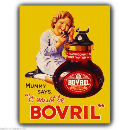 f1METAL SIGN WALL PLAQUE BOVRIL 30aposs Vintage Retro poster art print kitsch picture 20x30cm（7.8x11.8inch）