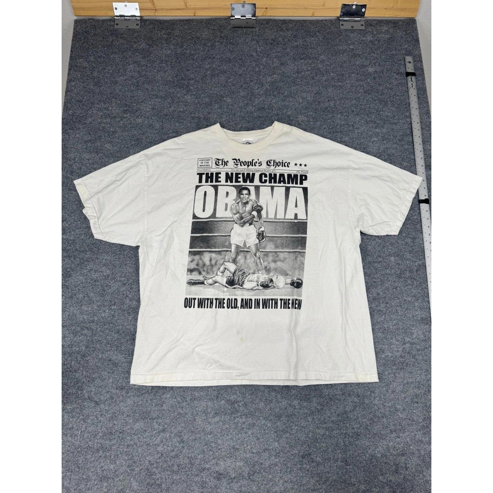 Vintage Obama Boxing T-Shirt 3XL The New Champ Political Graphic Tee AA Apparel 4XL