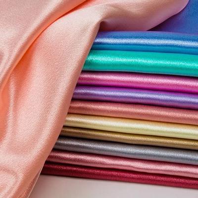 Verdikte Glanzende Kristal Satijn Stof Zwaar Per Meter voor Kleding Jurk Hanfu Decoratie DIY Naaistof Effen Kreukvrij Blauw
