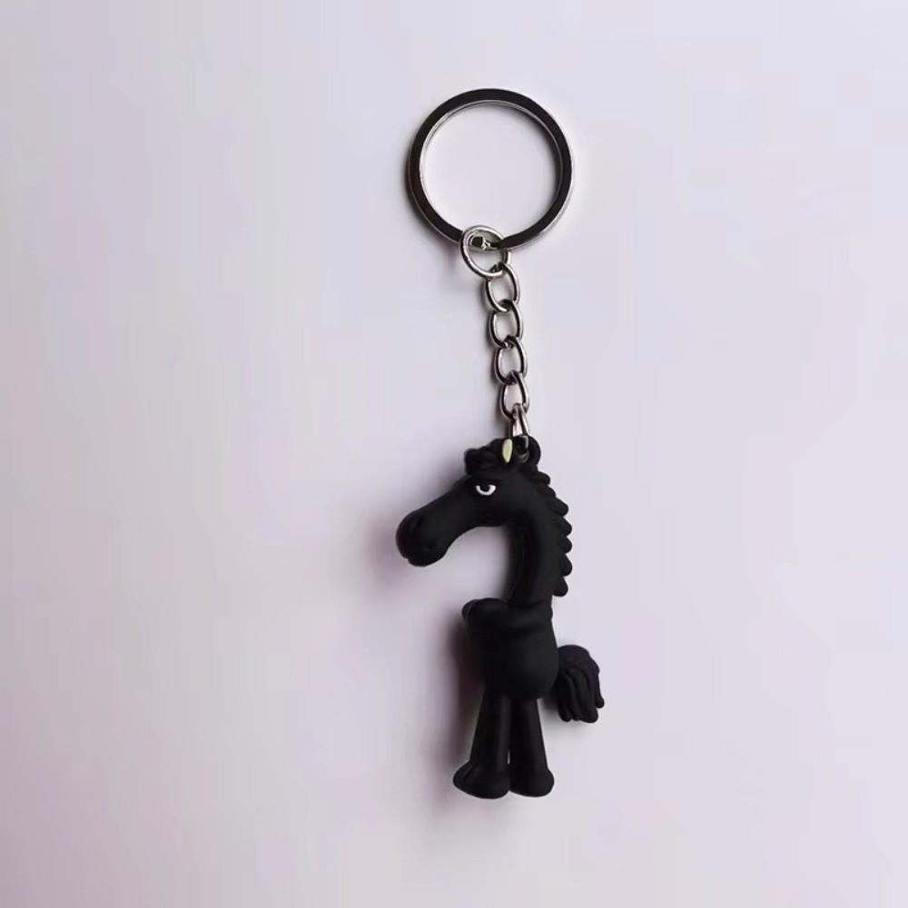 Chinese Mascot Dolls Horse Pendant Keychain Cartoon The Chosen Black Horse Bag Pendant  Bag Decor