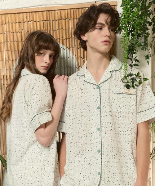 

[Pink Zone] 2-Pack Unisex Ajore Short-Sleeve Polo Pajama Set [Shipped from Korea] 100% Authentic M M