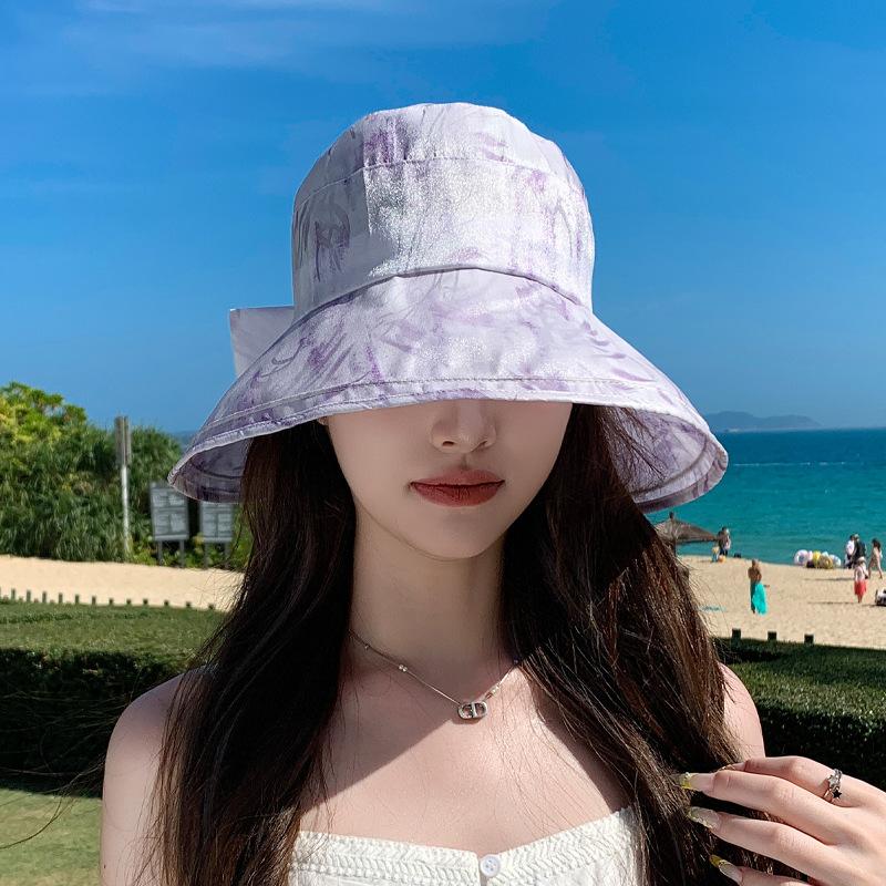 Summer Big-brimmed Sun Hat Children Outdoor Travel Face Protection Sun Bucket Hat Fashion Show Face Small Sun Hat