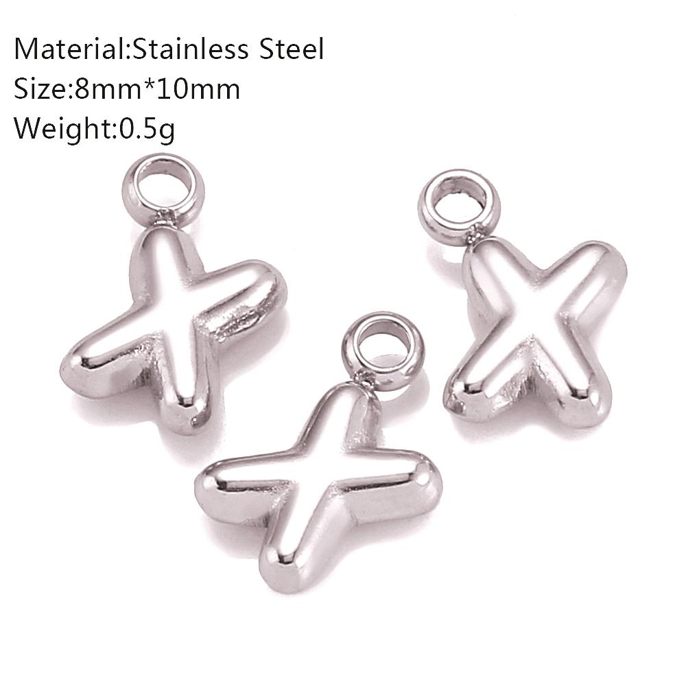 3Pcs Mini Balloon Alphabet Charms Cute Small Initial Bubble English Letter Stainless Steel Pendants DIY Necklace Bracelet Making