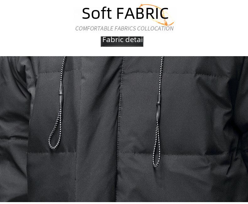 Men's Korean Style Thickened Down Jacket, Fashionable Mid-Length Warm Coat for Couples