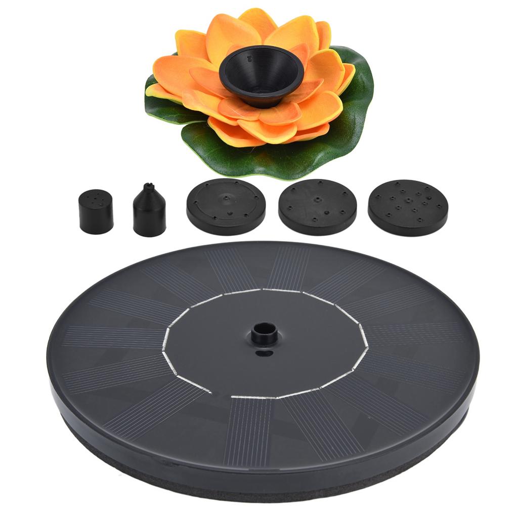 Lotus Solar Fountain Water Pump Floating Mini Solar Powered Water Fountain for Birdbaths Garden Pond Pool Outdoor