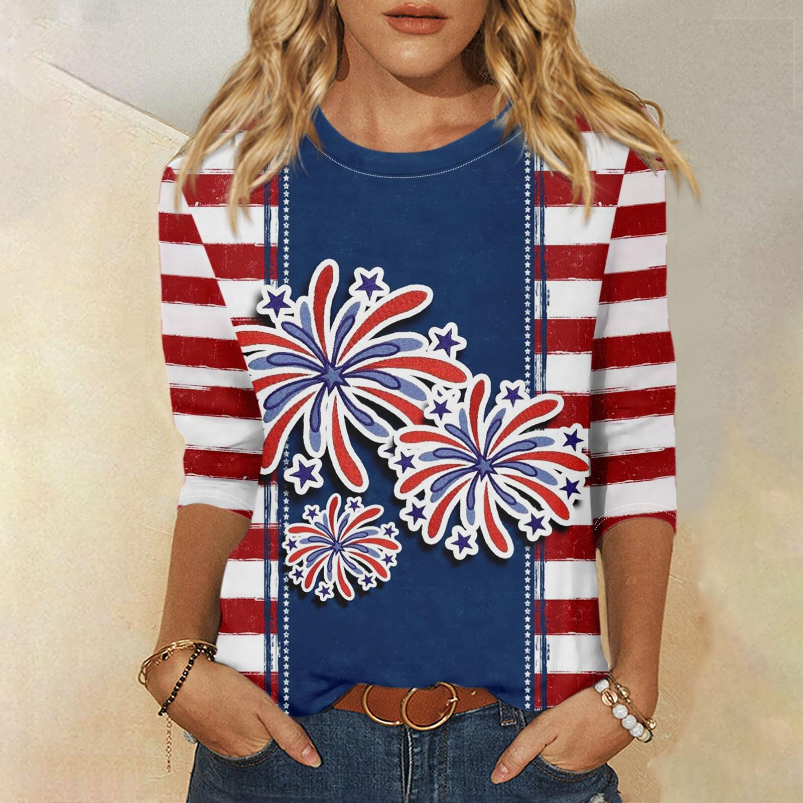 

Женская модная повседневная свободная футболка с круглым вырезом и рукавами 3/4 с принтом, женский топ XXXL винный