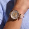 Authorized Retailer Olivia Burton Watch Ob24000094 Signature 36mm Dogwood Silver with White Brushed Leather Strap [OLIVIA BURTON] Women's T-Bar &
