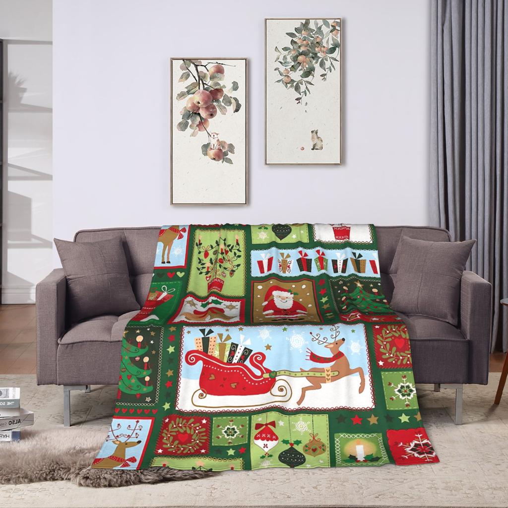 New Year Plaid & Pattern Soft Warm Blanket  Students Plush Bedding Throws Funny Couch Chair Flannel Bedspread Sofa Bed Cover