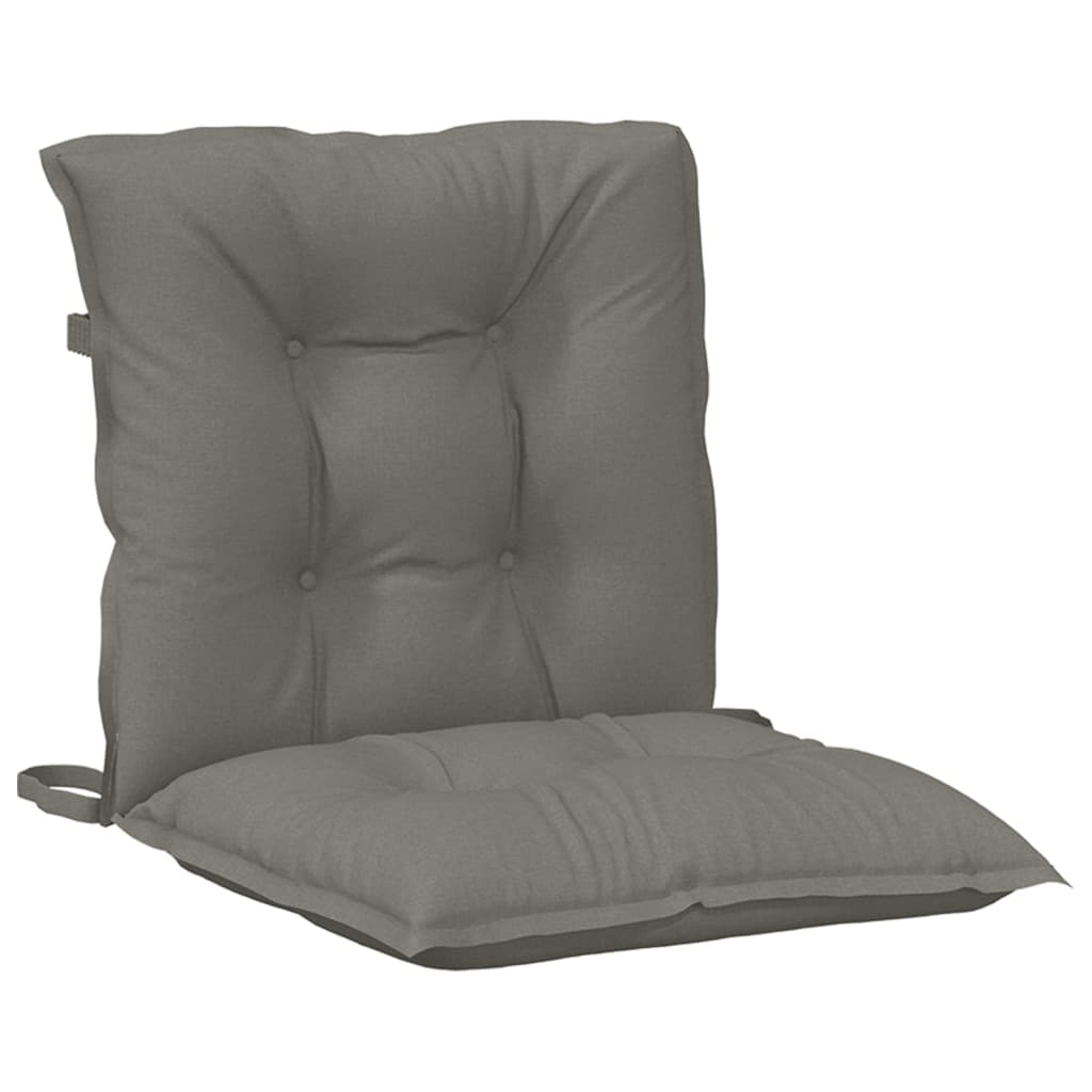 Low Back Chair Cushions 6 Pcs. Dark Grey 100x50x7 Cm Fabric