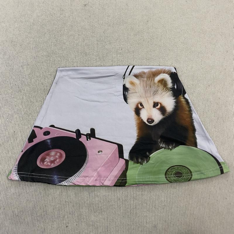 

Y2K summer retro style half skirt graffiti short skirt L білий