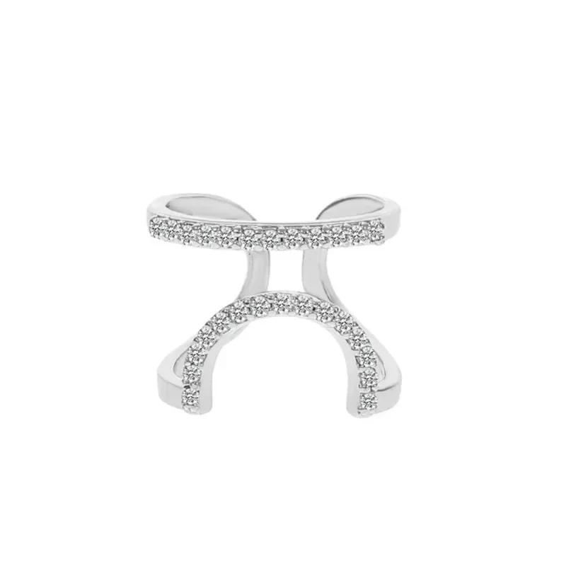 Anello per Unghie Zircone Intarsiato Rame Anello per Falange Manicure per Donne Tendenza Gioielli Festa Gioielli Moda Festa Accessori Trendy