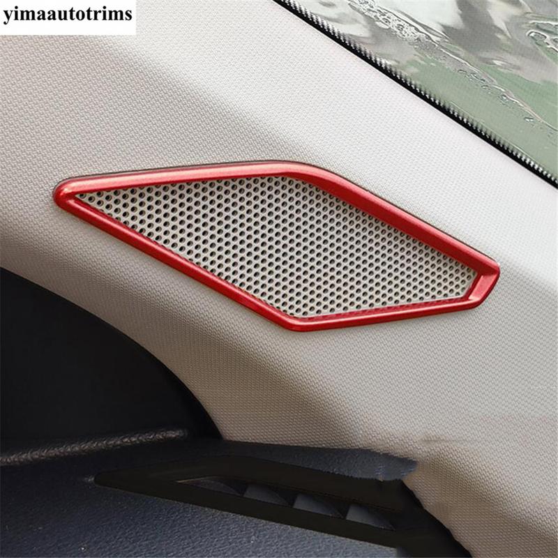For VW Volkswagen Polo - Car Dashboard A Pillar Speaker Audio Frame Cover Kit Trim Carbon Fiber / Red Accessories