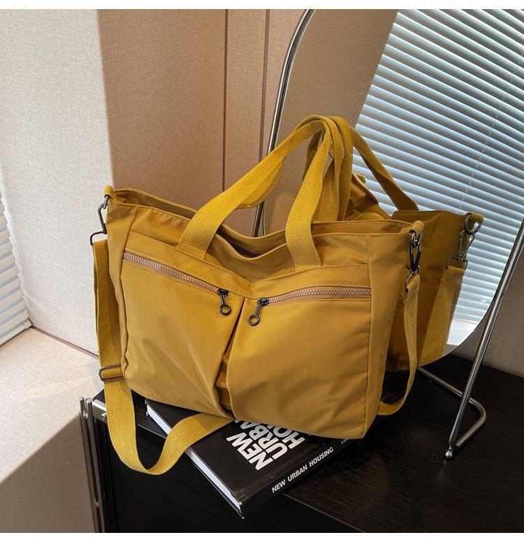 

2025 путешествие легкая сумка большая вместимость плечо однотонная студенческая сумка через плечо сумка-тоут жёлтый