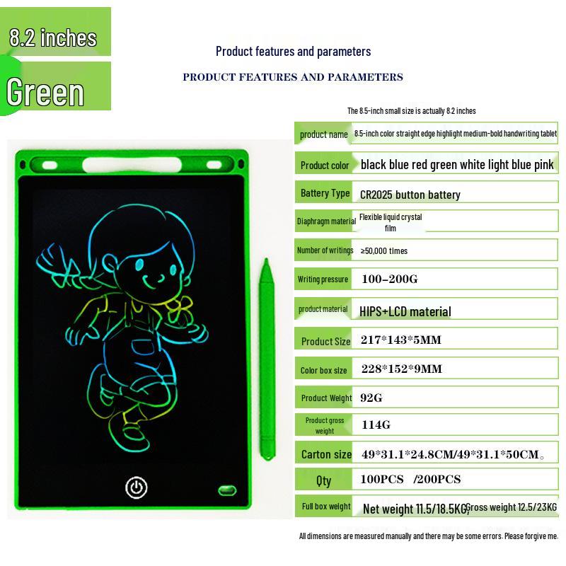 Kids' LCD Drawing Tablet - 6.5/8.5/10/12 Inch with One-Click Clear Screen