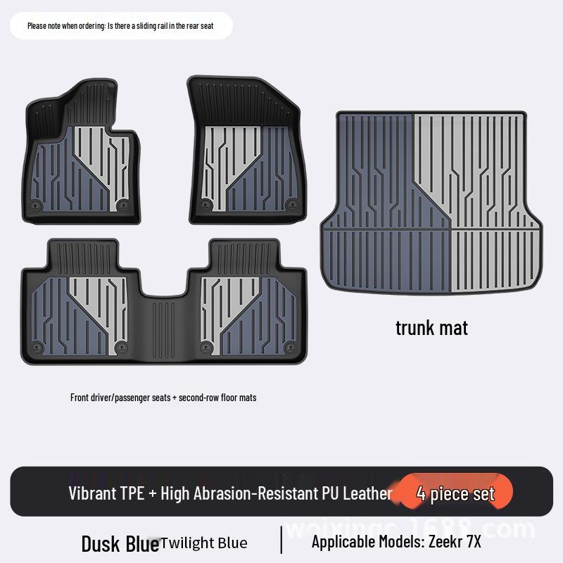 Baidequan TPE Floor Mats for 2025 Zeekr 001/7X007GT Colorful Trunk Mat
