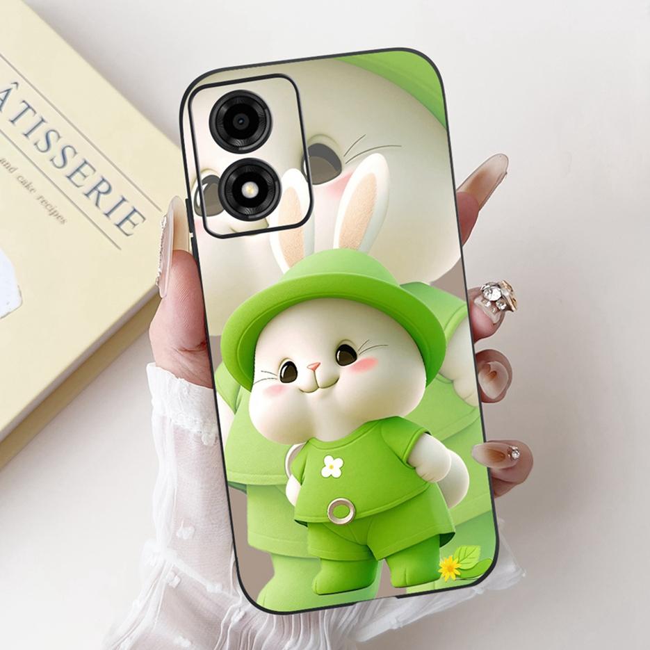 For Motorola Moto E13 Case Moto E14 E15 Cute Cat Rabbit Cartoon Cover Shockproof Phone Case For Motorola Moto E15 E 13 14 Fundas