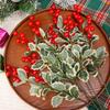 Artificial Berries Holly Red Berries Green Leaf Branches Dining Table Flower Arrangement Decoration DIY Xmas Tree Pendants
