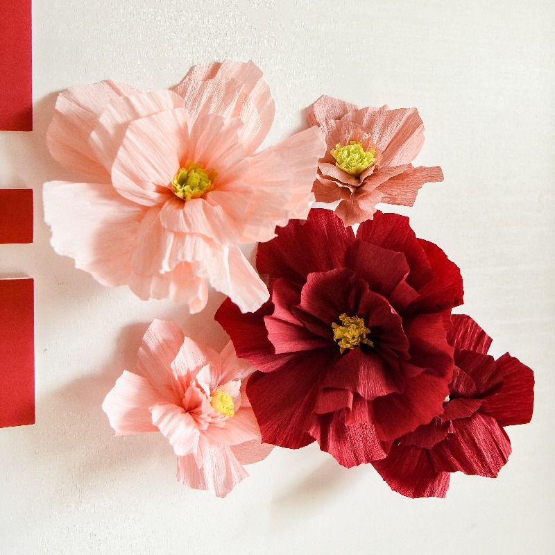 Dreidimensionale gefaltete Papierblumen-Dekoration für Hochzeit und Schlafzimmerwand